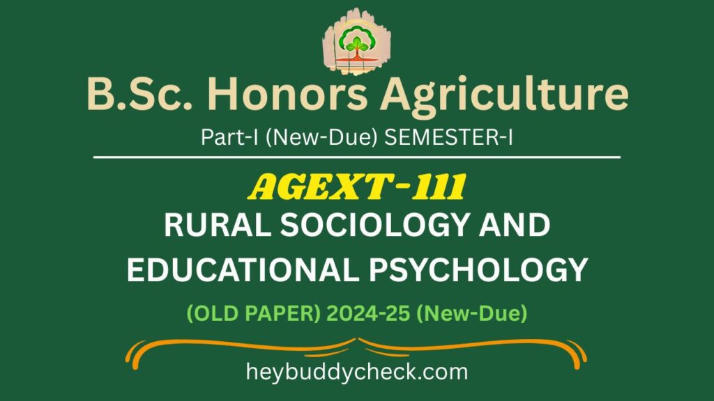 RURAL SOCIOLOGY AND EDUCATIONAL PSYCHOLOGY OLD PAPER HEYBUDDYCHECK AGRICULTURE